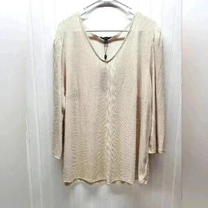 NWT-ADRIANNA PAPELL Tunic/Top Striped, Stretchy, Long Sleeve, 3X